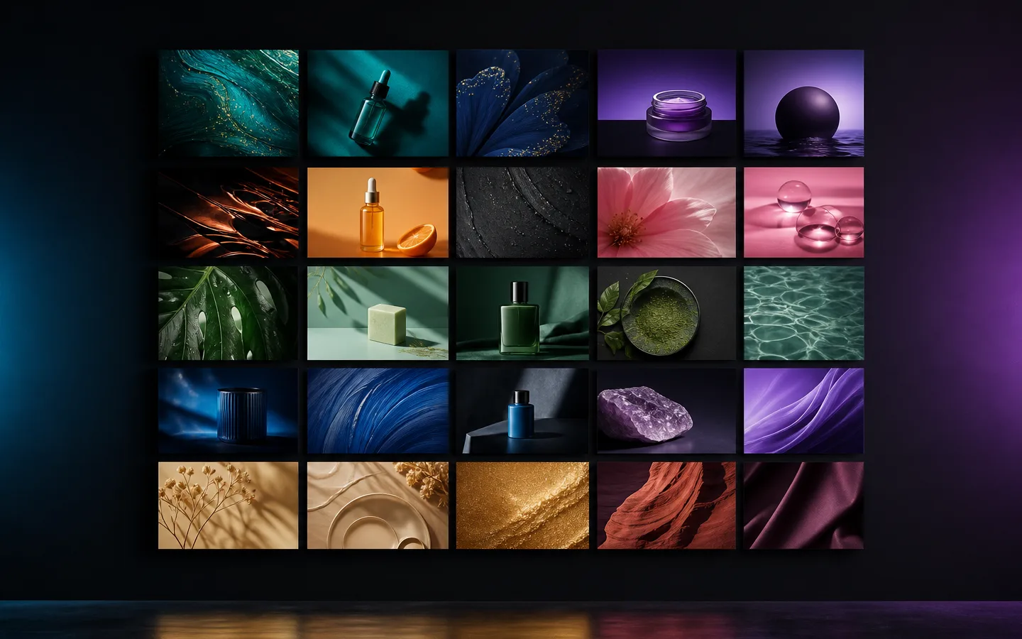 Generated product photography contact sheet for a launch campaign